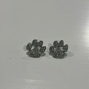 Rhinestone paw print earrings